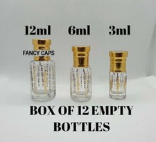 Wholesale * Empty Glass Bottles with GLASS STICKS 3ml 6ml 12ml Attar Perfume Oil