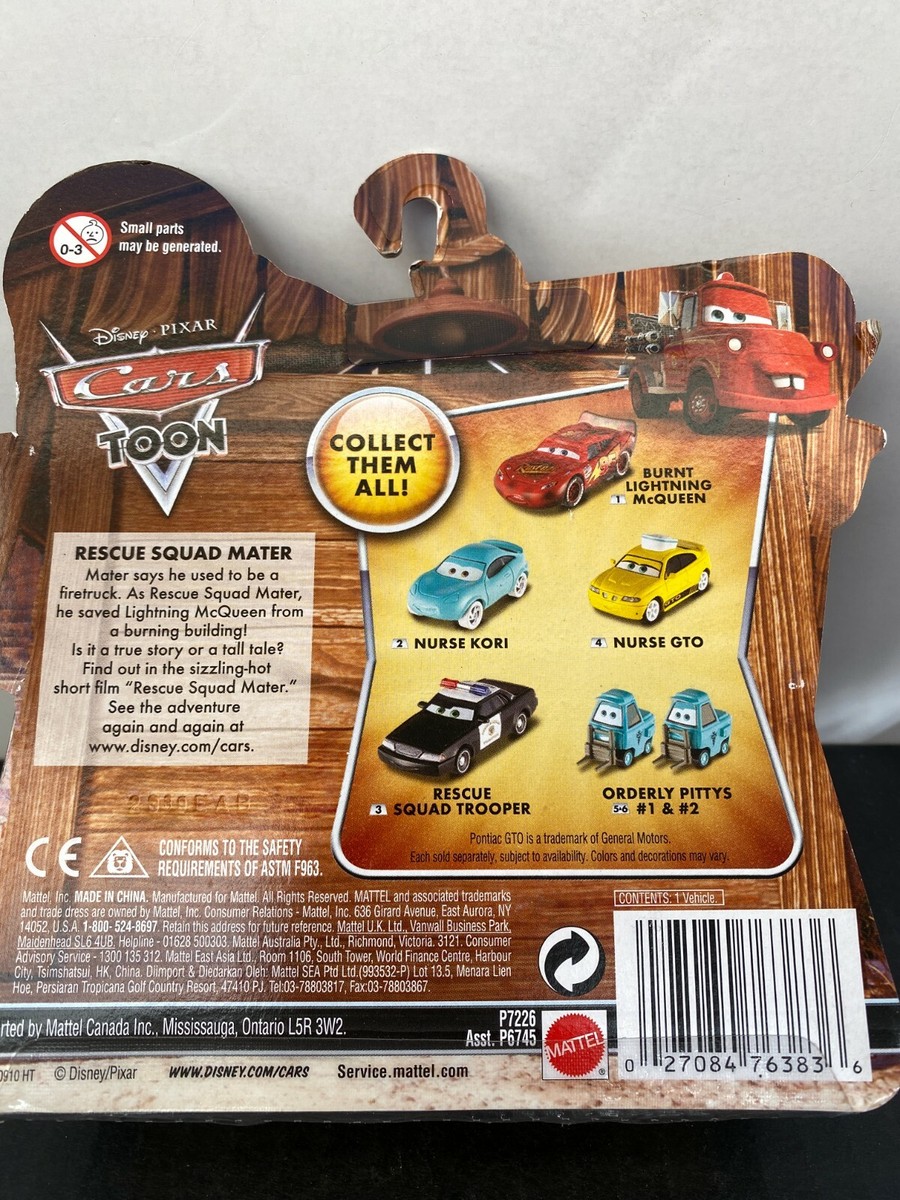 MATTEL DISNEY PIXAR CARS TOON RESCUE SQUARD TROOPER SIZZLIN PAINT