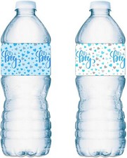 20 Its a Boy Water Bottle Labels Blue and White Baby Shower Party Waterproof