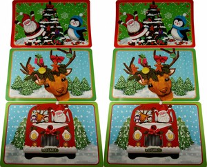 Immagini Divertenti X Natale.Set Di 6 Divertenti Cartoon Natale Tabella Tovagliette 28 X 34cm Ebay