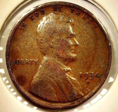 1934-D Lincoln Wheat Cent Penny