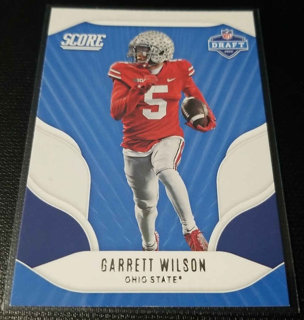 2022 Panini Score Football NFL Draft GARRETT WILSON Rookie Base #D8 Jets RC