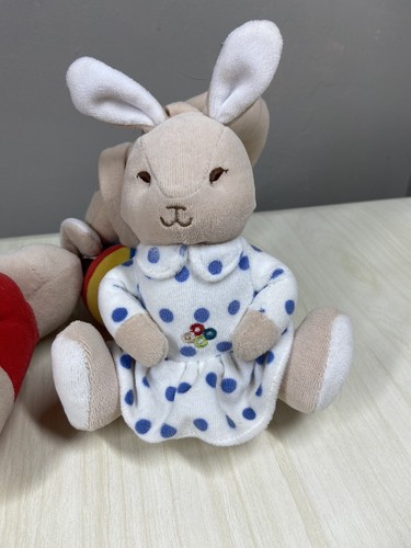 Bunnykins Royal Doulton Plush Rattle Toy Car Bunny 12" 2001 Hanging Activity - Picture 3 of 11
