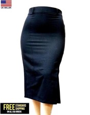 Womens Plus Size Skirt Midi Maxi Polyester Skirts Long Stretch Straightt 14to24