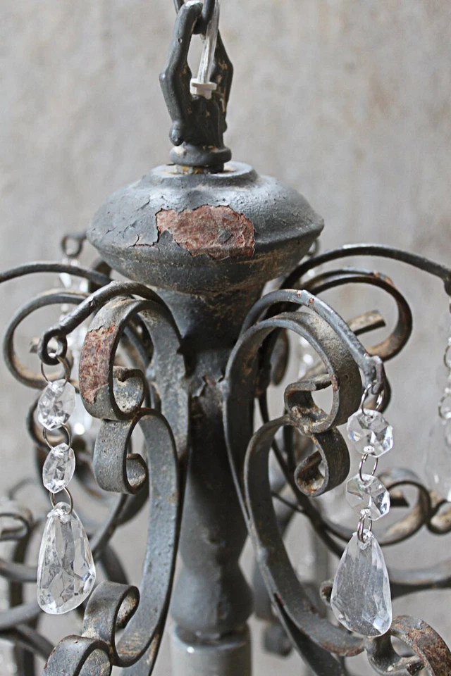 Vintage Deckenlampe Grau shabby Pendelleuchte Hängelampe Leuchte Landhaus Lampe - Bild 2 von 4