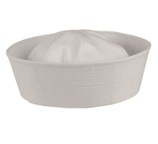 US Navy Dixie Cap Doughboy White Cotton Hat WW2 Sailor Uniform Costume Reenactor