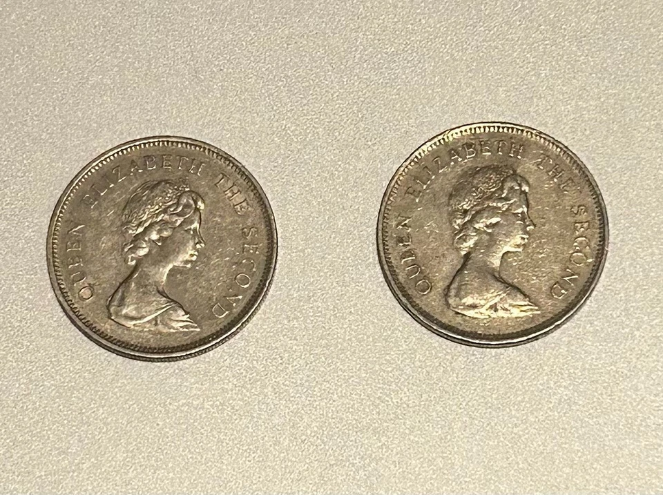 Monedas de un dólar de Hong Kong 1978, 1979, 1980 excelente estado Foto 4 de 4