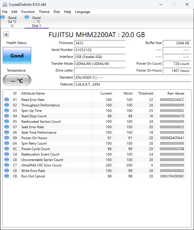 FUJITSU MHM2200AT CA05429-B041 - 2.5" 20GB IDE Hard Drive - Image 4 of 4
