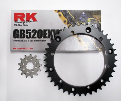 RK Gold Chain and JT Sprocket Kit  Raptor 660R 660 2001-2005