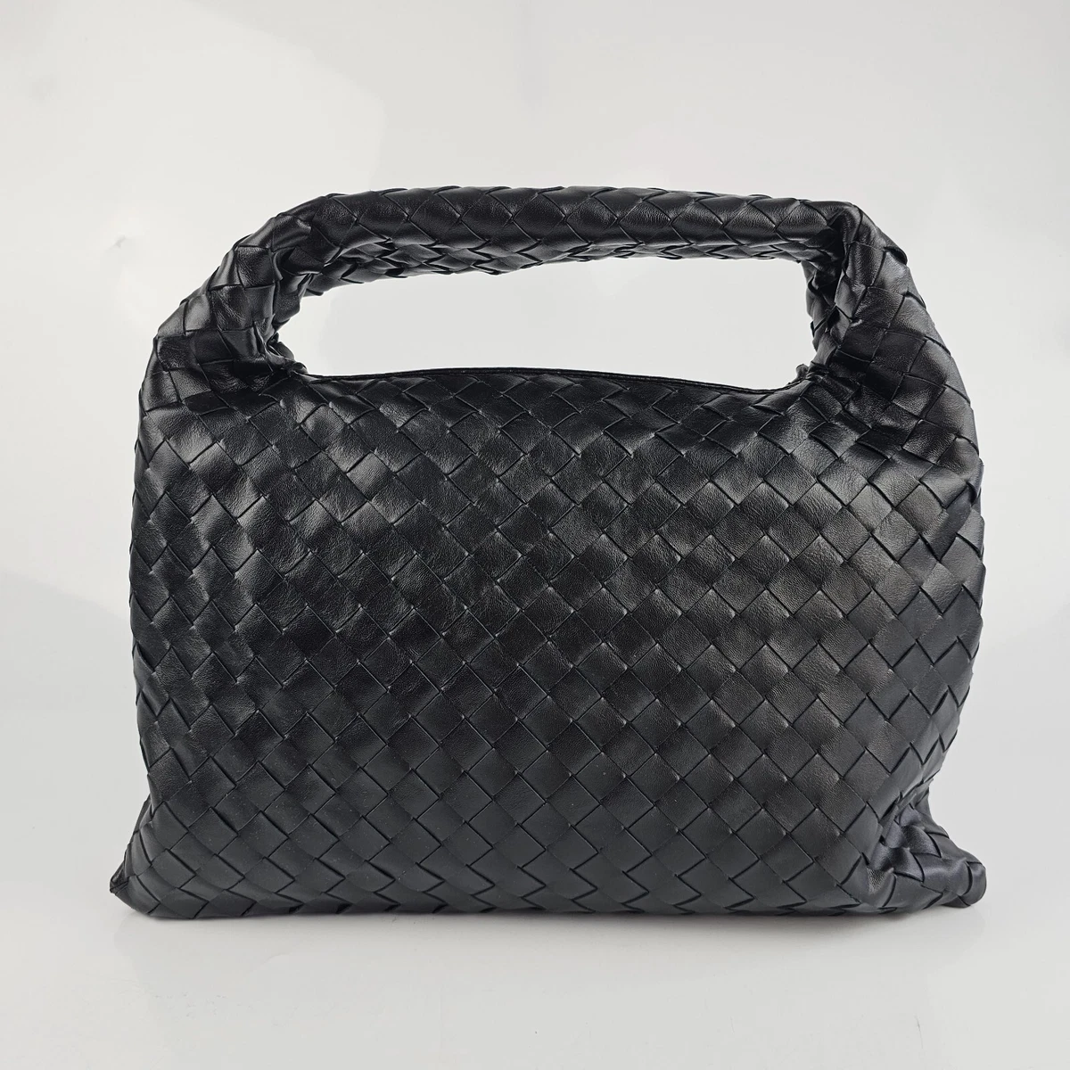 Bottega Veneta Hop Small Black Leather Shoulder Bag New