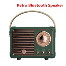 Portable Retro Green Bluetooth Mini Wireless Stereo Speaker USB/TF Audio Output