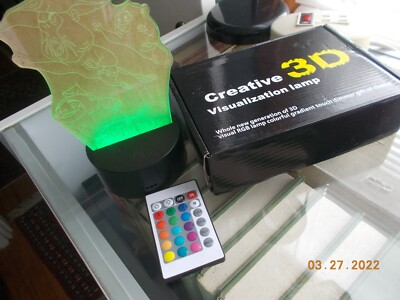 Unused 3D Creative Visualization Lamp Night Light with RGB Lamps & Remote