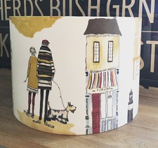 MADE TO ORDER LAMPSHADE VINTAGE SEASIDE COASTAL FABRIC BY PRESTIGIOUS TEXTILES 