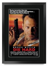 Die Hard Movie Film Poster Cast Signed Printed Autograph A3 Framed Memorabilia
