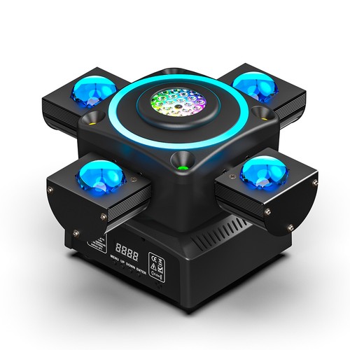 140W Disco 4Arms Rotation Laser LED Moving Head Stage Lights DMX DJ Party Lights - Picture 10 of 14
