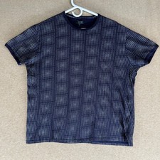 Armani Jeans Men's Size XL Blue Geometric Short Sleeve Crew-Neck T-Shirt