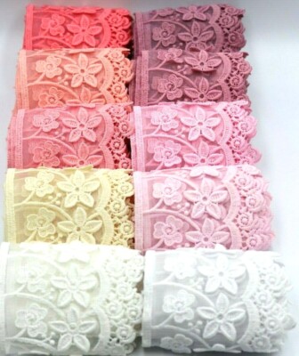 3 D 1 Yard zwei Schichten Chiffon und Baumwolle Spitzenborte für Hochzeit und Verzierung