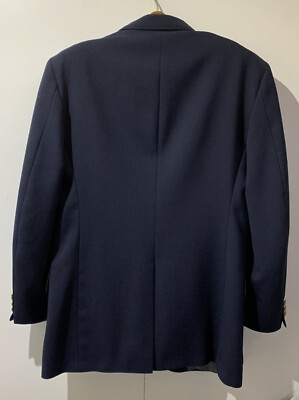 Blazer Homme Stafford En Laine Bleu Marine - 2 Boutons Dorés - Taille 46 - Occasion Très Bon état