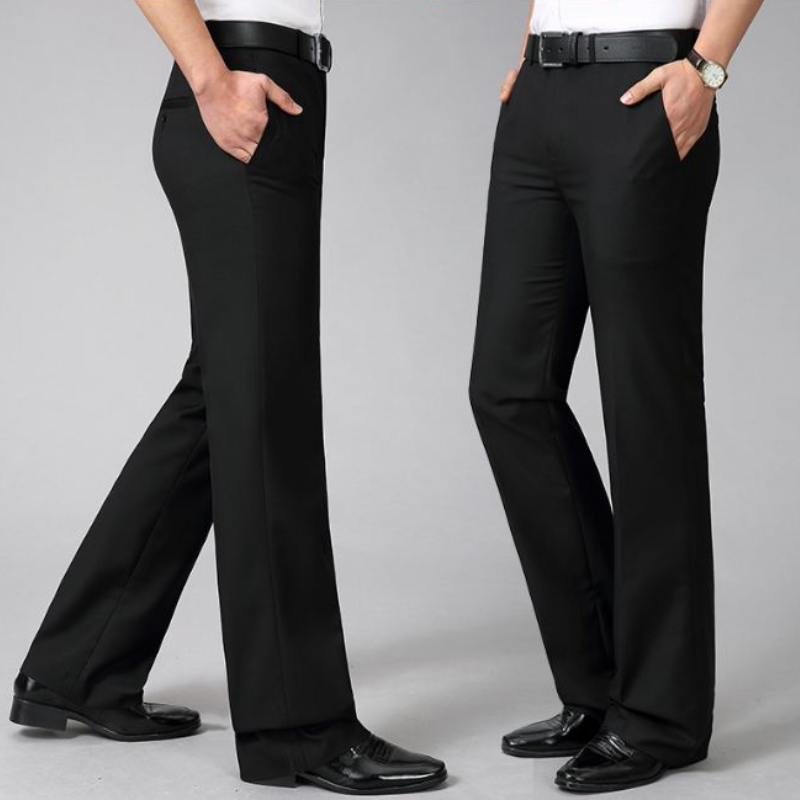 Men Bell Bottom Pants Retro 60s 70s Flare Formal Dress Trouser Slim