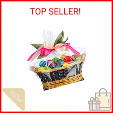 Morepack Large Cellophane Bags,26x32 Inch Big Clear Basket Bags 10 Pieces Cellop