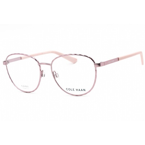 Cole Haan Women's Eyeglasses Clear Demo Lens Rose Gold Round Frame