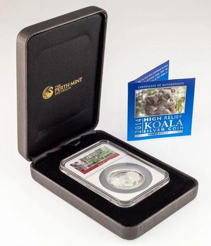 2014-P Australia S$1 High Relief Koala NGC PF70 Ultra Cameo w/ Box and CoA 2000