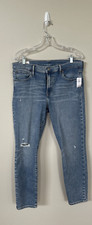 Gap 1969 Women's Authentic True Skinny Mid Rise Denim Blue Jeans Pants Sz 33/16R