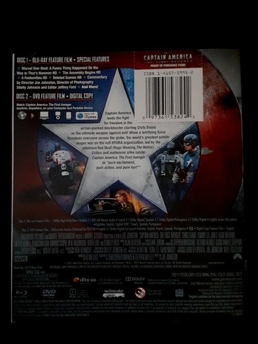 Captain America: The First Avenger (Blu-Ray/DVD) Chris Evans Epic Marvel!!! - Picture 2 of 4
