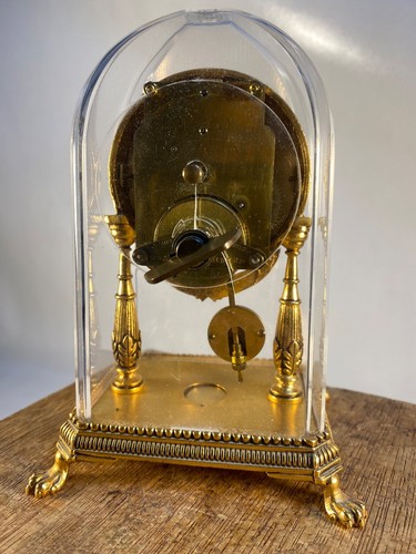 Antique Schmid German Gold Gilt Case Mechanical Swing Pendulum 8 Days Clock - Picture 3 of 9