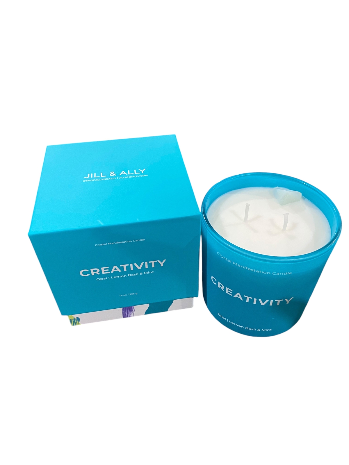 Creativity, Crystal, Manifestation, Candle, Lemon, Basil, Mi