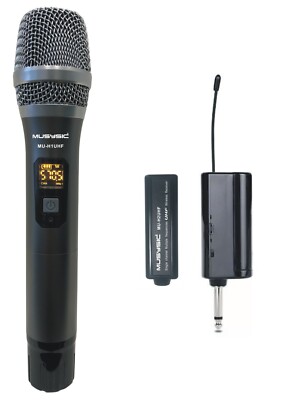 MUSYSIC MU-H1UHF UHF Wireless Handheld Microphone System 500MHz Portable Plug-In