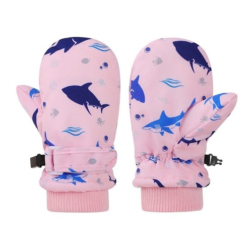 Children Winter Warm Snow Gloves Kids Ski Gloves Mittens Printed Whale Pattern - Picture 11 of 19