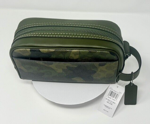 💚Coach Small Travel Kit - CX879 Signature Camo Print - Shamrock (Green) NWT - Picture 3 of 4