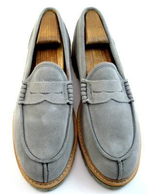 grey suede loafers