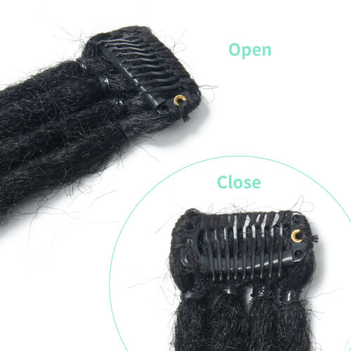 24" Colorful Clip In Dreadlocks Extensions Thin Soft Dreads Locs w/ Dreads Beads - Picture 15 of 45