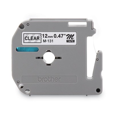Brother P-Touch M131 0.47'' x 26.2' Tape Cartridge - Black on Clear New