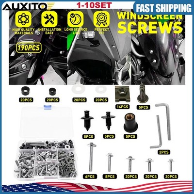 Motorcycle Complete Fairing Bolts Bodywork Screws Nuts For Kawasaki Silver1-5Set