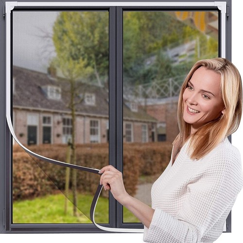 Magnetic Window Screen Adjustable DIY Window Net Fiberglass Fine Mesh Screen ...