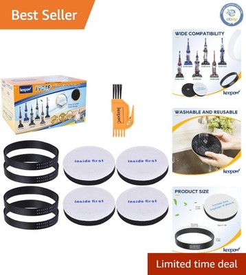 High-Efficiency 4 Filters & 4 Belts for Eureka Power Speed Vacuums, E0202/E0205