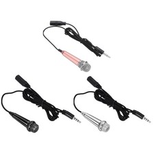 3Pcs Mini Microphone with Earphone for Phone Silver, Rose Red, Black