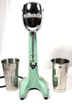 VINTAGE MCM HAMILTON BEACH MILKSHAKER Malt MAKER Drink Mixer MODEL 30 MINT GREEN