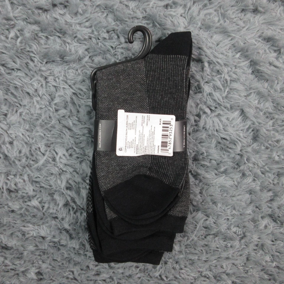 Paquete de 3 pares de calcetines Lauren Ralph Lauren para mujer 9-11 negro gris espiga nuevos con etiquetas Foto 4 de 4