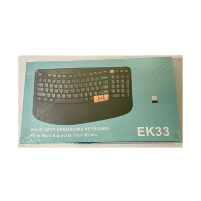 RECCAZR EK33 Wireless Ergonomic Keyboard w/ Palm Rest Black/Orange QWERTY