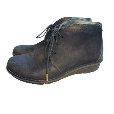 Dansko Women's Joy Boots Size 37 Black Nubuck Lace Up