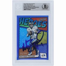 2022 Matthew Stafford Panini Prestige Heroes Blue #H-7 /299 MVP LA Rams Graded