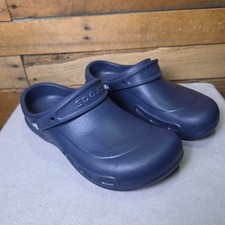 Crocs Bistro Clog M9 W11 Navy Closed Toe Slip Resistant Nurse Chef Work Shoe