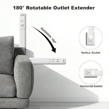 5 in 1 Telescopic Outlet Extender 2 AC USB-A USB-C 180 Rotating Plug