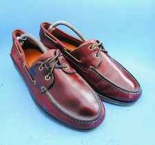 Timberland Classic Boat/Deck Shoes UK 10 Wide 44 EU Leather Burgundy (19V23V)