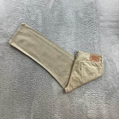 Vintage Levi's 505 Jeans Herren W36 L32 Beige Regular Straight Fit Denim Retro