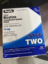 Rugby 14mg Nicotine Transdermal System Patch - 14 Count Box Step 2 Patches